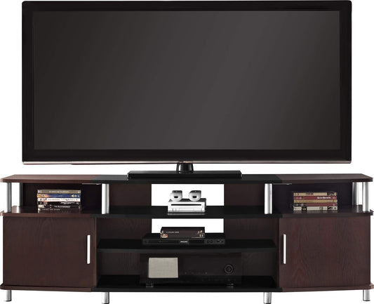 Ameriwood Home Carson TV Stand for TVs up to 70", Cherry - WoodArtSupply