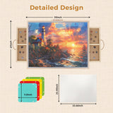 Lafati 1500 Piece 2-in-1 Tilting & Rotating Jigsaw Puzzle Board with Drawers，35"x27" Adjustable 5 Angle Puzzle Board with Cover & 4 Puzzle Sorting Trays, Gifts for Puzzle Lovers Lafati