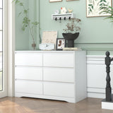 INTERGREAT White Dresser for Bedroom, Modern 6 Drawer Dresser for Closet，Wood Dressers with Deep Drawers for Kids Bedroom,Chest of Drawers for Bedroom,Living Room,Entryway，Nursery INTERGREAT