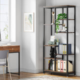 Tribesigns Industrial 6-Tier Bookshelf Set of 2 – Stylish Open Storage Bookcases for Living Room and Home Office Tribesigns