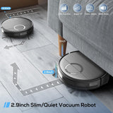 Robot Vacuum and Mop Combo, 2 in 1 Mopping Robot Vacuum Cleaner with Schedule, Wi-Fi/App/Remote, 2000Pa Max Suction, Self-Charging Robotic Vacuum, Slim, Ideal for Hard Floor, Pet Hair, Low-Pile Carpet MAMNV