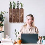 BOTOP Wood Wall Planter Indoor Wall Decor for Living Room Bedroom, 4 Pack Pocket Vases for Dried Flowers Faux Greenery Plants BOTOP