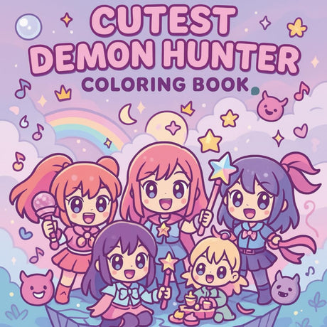 Cutest Demon Hunter Coloring Book: Dark Korean Pop Idol & K-Drama Inspired Anime Fantasy — Supernatural Demon Adventure, Magical Squad Hunters, Music ... Teens and Adults (K-Drama Fantasy Universe) Majosta