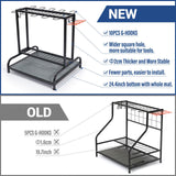 Garden Tool Organizer, Yard Tools Rack Holds 55 Long-Handled Tools/Rakes/Brooms for Garage Organization and Storage, Shed, Outdoor, Lawn, Heavy-Duty Steel, Black, Easy Assembly Kingarage