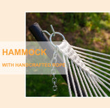 Lazy Daze Hammocks 12FT Quilted Fabric Double Hammock with Pillow, 2 Person Hammock with Spreader Bar for Outdoor Outside Patio Garden Yard Pool Beach (Linen) Lazy Daze Hammocks