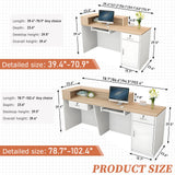 Reception Desk with Drawer Storage Lockers, 39-95 in Front Desk Reception Counter Table, Modern Checkout Counter for Salon, Offices, Hotel, Store, Retail Stores Reception Room Tables UxxStore