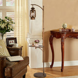 beaysyty Farmhouse Adjustable Floor Lamps with Tray Lantern Tall Standing lamp for Bedroom Home Decor for Office Cafe Den Living Room Bedroom, On/Off Foot Switch and Brushed Rustic (Red Copper) beaysyty