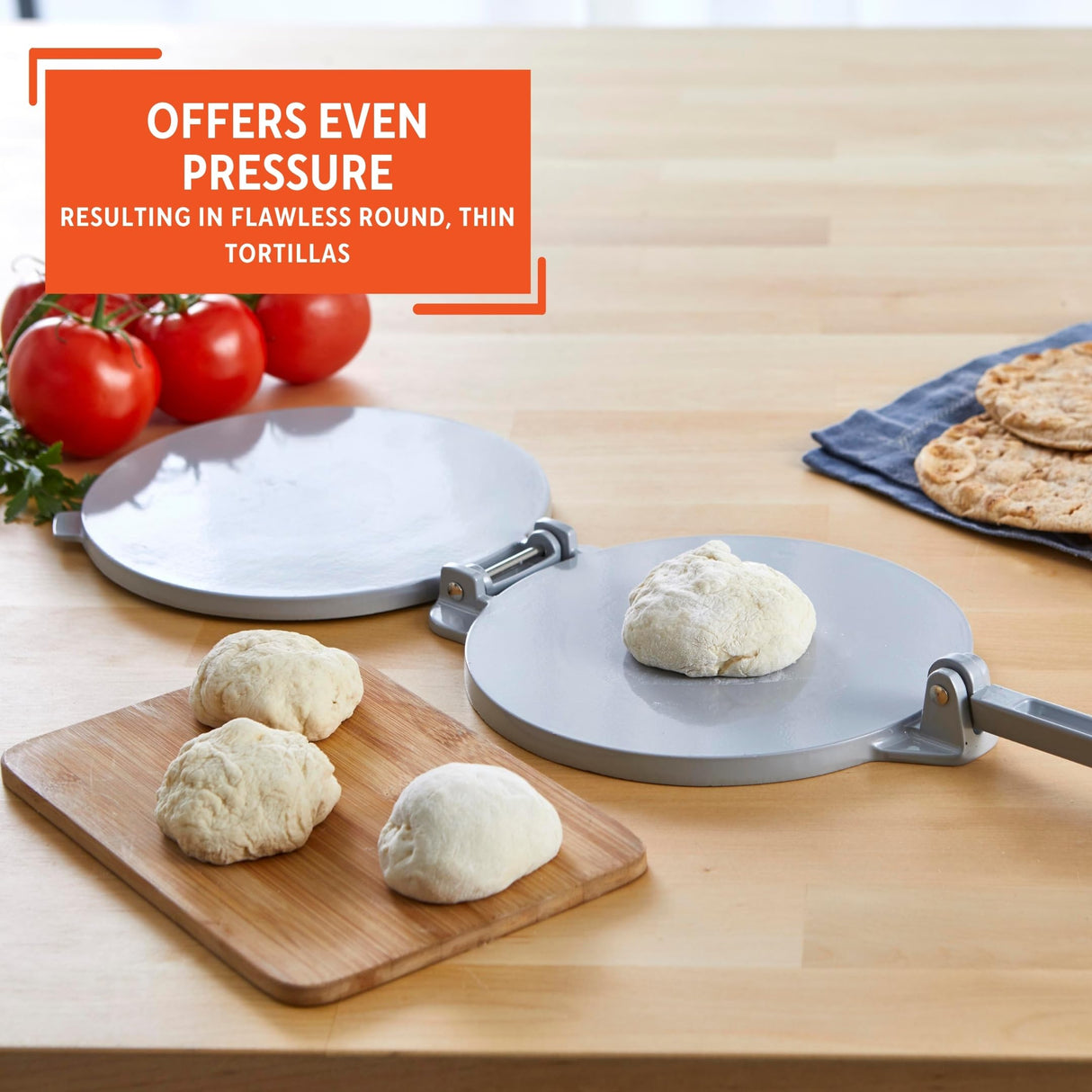 IMUSA USA Tortilla Press, 8 Inch, Silver Imusa