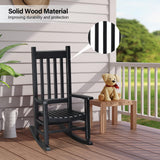 VINGLI Outdoor Child’s Rocking Chair, All Weather Wooden Rocking Chair with High Backrest, Patio Rocker for Garden, Yard, Balcony, Wooden Rocker for 3-9 Years Old, Black VINGLI