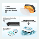 VEVOR Heat Press Machine - 12" x 10" Portable Heat Press - Heat Transfer Machine with Precise Temp Control and Auto-Off Dual-Tube Even Heating - Sublimation Machine for T-Shirts/Bags(Blue+White) VEVOR