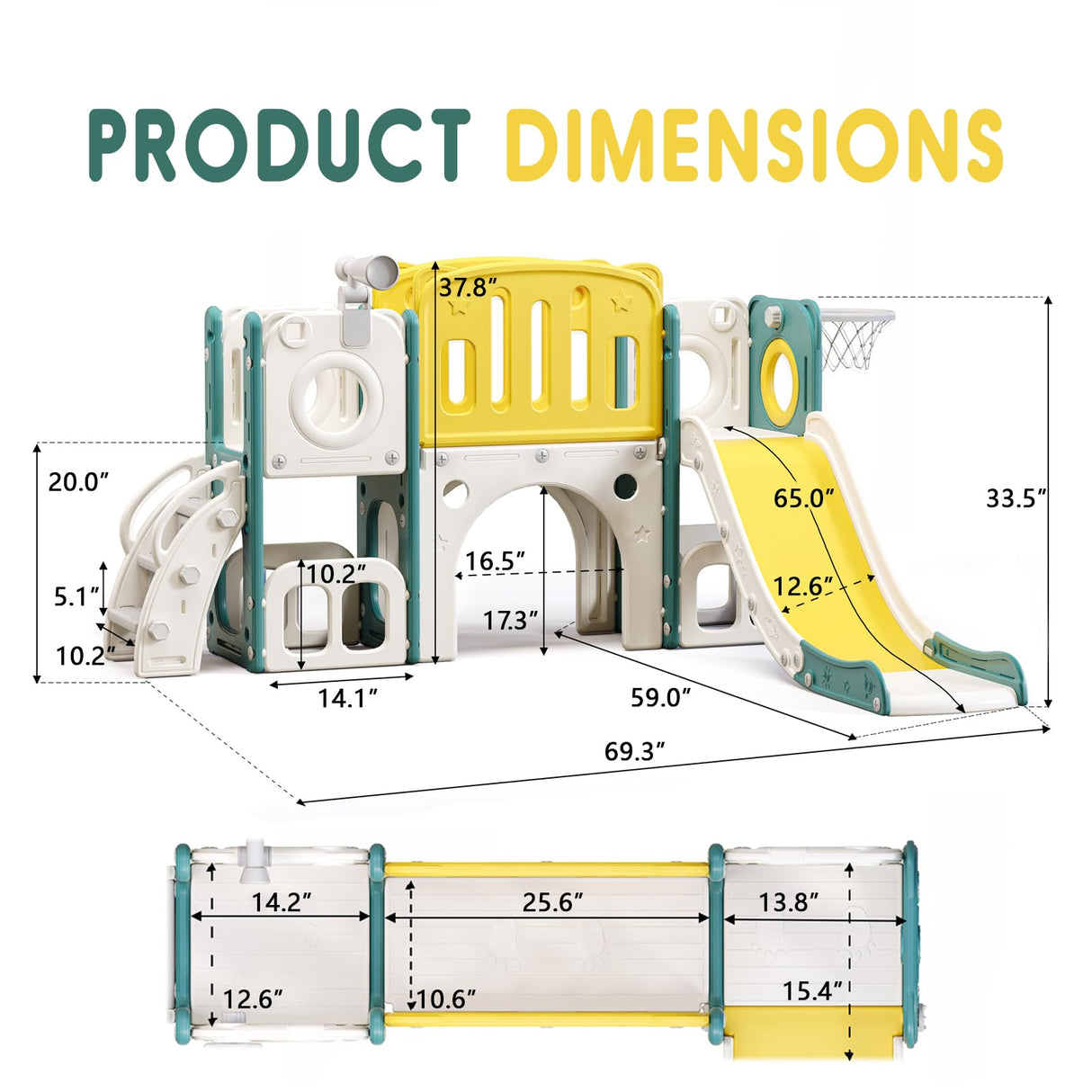 8 in 1 Toddler Slide Set, Kids Slide for Toddlers, Toddler Climber Slide PlaySet with Basketball Hoop,Outdoor Indoor Playground for Toddlers Upgraded MOCUTEEN