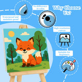 Arttoplus 4 Pack Paint by Numbers Kit for Kids with Frame,Cute Animals Kids Paint by Numbers Ages 4-6-8 with Wooden Easel,Easy DIY Acrylic Oil Painting by Number for Gift Home Wall Decor(8x8 inch) Arttoplus