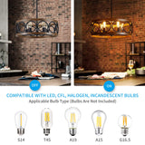 XINGQI Dining Room Chandelier 5-Light Black Modern Chandelier 21.7'' Farmhouse Drum Pendant Light Fixture for Living Room Kitchen Island Bedroom Office with Wood Grain Finish XINGQI