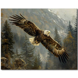 Paint by Number for Adult, Majestic Bald Eagle Paint by Numbers, Autumn Forest Adult Paint by Numbers Kits on Canvas with 3 Paintbrushes and Acrylic Pigment, 16X20 Inch Frameless TUMOVO
