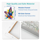 4 Pack Paint by Numbers Kit for Kids, Girls Color by Number Painting Kits for Kids Ages 8-12 Butterfly Paint by Numbers with Framed Canvas Children DIY Paints by Number Kits for Beginners 8x8 Inch AILIBUT