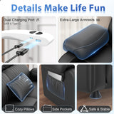 Duitrc Power Loveseat Recliner Sofa, Black PU Leather Zero Gravity Double Reclining RV Couch with USB & Type C Ports, Pillows, Side Pockets, 2 Seater for Living Room Duitrc