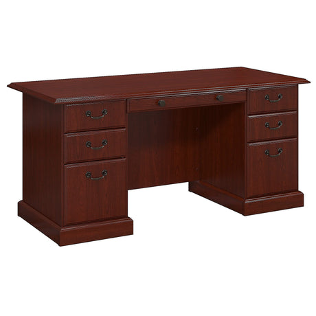 kathy ireland Home by Bush Furniture Bush Furniture WC65566-03K Bennington Executive Desk, Harvest Cherry Bush Business Furniture