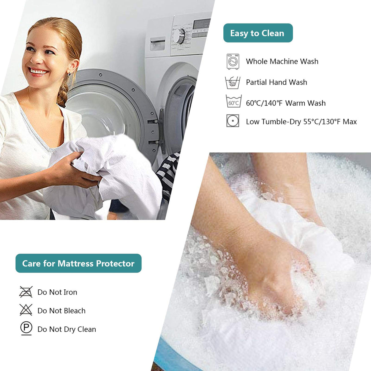 Mattress Protector King Waterproof Mattress Cover King Size Mattress Pad Cover Breathable Noiseless Deep Pocket Bed Cover for 6-18" Mattress Pad - Soft Washable Vinyl Free (King, 1 Pack) Kayfia