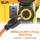 NEMA L6-30P to 6-50R Adaptor Welder Dryer EV Charger Power Cord Adapter Connector, 30Amp to 50Amp Heavy Duty Adapter STW 10AWG 250V 1.5FT SURIEEN
