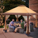OUTDOOR LIVING SUNTIME Instant Pop Up Patio Gazebo with Full Netting for Family Parties and Outdoor Activities(Netting Sidewalls) OUTDOOR LIVING SUNTIME