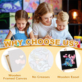 Cartoon Paint by Numbers Kit for Kids with Framed Canvas - with Wooden Easel, Easy Kids Paint by Number Kits Age 8-12, DIY Acrylic Oil Painting Kits with 4 Wooden Brushes Nice Gift Box (12x16 inch) KOJEFCV