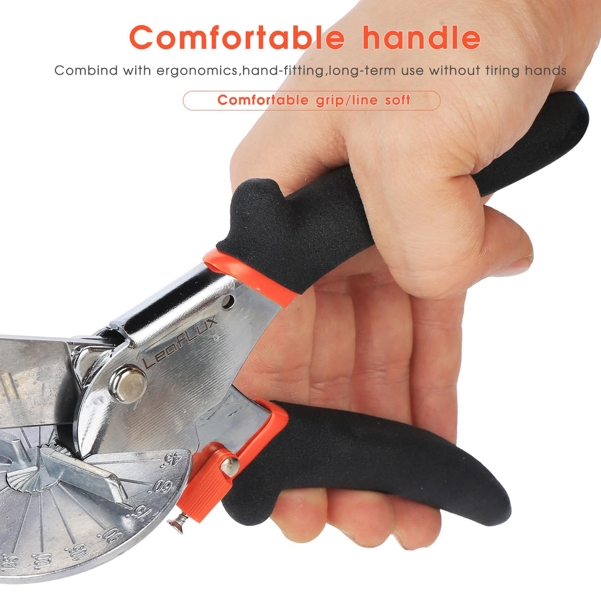 LeafLux Miter Shears for Wood Trim, Adjustable 45°-135° Multi-Angle Handheld Tool, Multifunctional Trunking, Moulding Shears, Perfect for Mitre Cutting, Quarter Round, No Replacement Blade | LFXP3101S LeafLux