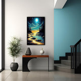 Moon Beach Diamond Art Kit for Adults,5D Full Drill Round Diamond Dot Painting for Beginners,DIY Paint with Diamond Beach Gem Art Painting Adult Crafts for Wall Decor 12x16Inch DIYDECORFUN