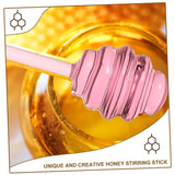 VINTORKY 2pcs Honey Stirrer Syrup Dispenser Honey Spoons for Beverage Stirrer Honey Stirring Spoon Sauce Grill Basting Mop Grilling Honey Dispenser Stick Mini Honey Pot Pink Glass re-usable VINTORKY