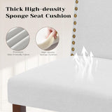 DUMOS Dining Chairs Set of 2, Fabric Dining Room Chairs, Upholstered Parsons Chairs with Nailhead Trim & Wood Legs, Kitchen Side Chair for Dining Living Room,Bedroom - Grey DUMOS