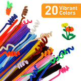 Caydo 200 PCS Thick Pipe Cleaners Craft Supplies Multi-Color Chenille Stems for Art and Craft Projects Creative DIY Decorations (12inch x 6mm) Caydo