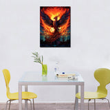 Fire Phoenix Diamond Painting DIY 5D, Numbering Kit, Animal/Wildlife Crystal Rhinestone Diamond Paintwork Mythical Creature Pictures Burning Mountain Artwork Home Decor Adults Gift(12''Wx 16''H) TUMOVO