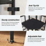 HOMISSUE Corner Shelf, 6 Tier Tall Narrow Bookshelf 76.9", Industrial Corner Bookcase with Storage for Home Office Living Room and Bedroom, Black HOMISSUE