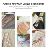 30 Pieces Acrylic Bookmark Blanks- 3mm Thicken Clear Acrylic Bookmarks with 30 Pcs Ribbon for Reading Lovers DIY Crafts Presents, Graduation Back to School Presents YOPPIX