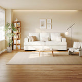 Comkei 89" 3 Seater Couches for Living Room Sofas Comfy Sectional Couch with 24" Deep Seat Loveseat Sofa for Small Apartment, Cream White Comkei