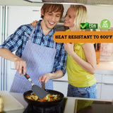 Silicone Spatula Turner, 4-Pack Spatulas 600°F Heat Resistant Set for Nonstick Cookware, Kitchen Cooking Utensils BPA Free Rubber Egg, Crepe, Pancake,Burger,Fish Wiztoynia