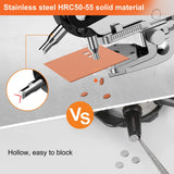 Hole Punch Plier, Preciva Revolving Punch Hole Tool with V-shaped Cutting Edge Design, 6 Hole Sizes & 20cm Stainless Steel Ruler Used for Leatherr, Belts, Thin Iron Sheets, Paper Cards, Plastics, & Fabrics Preciva