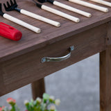 Outsunny 36'' Wooden Potting Bench Work Table with 2 Removable Wheels, Sink, Drawer & Large Storage Spaces, Brown Outsunny