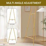 Gold Easel Stand for Sign - Heavy Duty Metal Freestanding Adjustable Display Stand (3-Tier), Large Professional Easel for Paintings, Artwork & Commercial Displays, Durable Exhibition Easel Semoprus