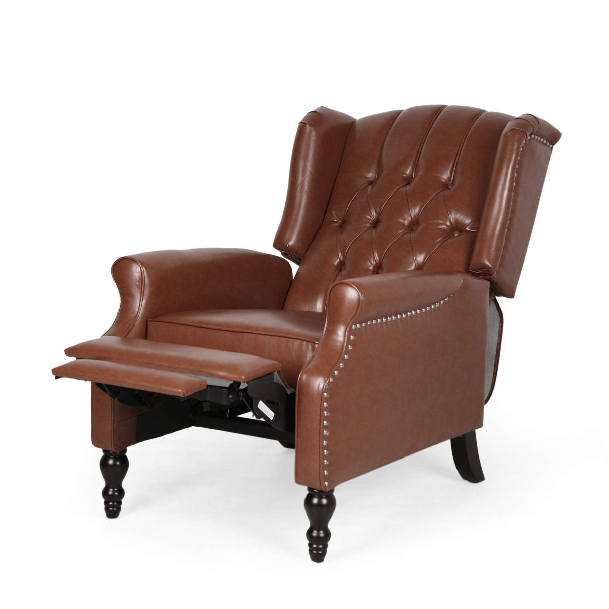 Christopher Knight Home Randy Contemporary Tufted Recliner, Cognac Brown, Dark Brown 62D x 28.5W x 29H Inch Christopher Knight Home