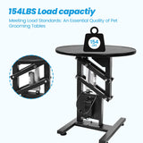 SHMQYSY Electric Dog Grooming Table, Height Adjustable Pet Grooming Table for Small Dogs at Home, Professional Electric Lift Table with Anti-Scratch Tabletop and Foldable Arm (24", Black) SHMQYSY