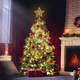 LAWOHO Christmas Tree Topper Rustic Christmas Ornaments Christmas Star Tree Topper with 3 Light Emitting Modes Farmhouse Christmas Decor Christmas Decorations for Festive Home Indoor Tree Topper LAWOHO