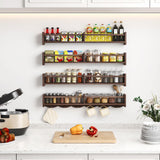 ECOOCE 34Inch Nursery Bookshelves,Set of 4,Wall Floating Shelf Kids Coat Rack with 6Hooks,Hanging Book Shelf for Baby Nursery Room Décor (Dark Brown, 34) ECOOCE