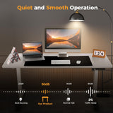 KORGOL Electric Standing Desk 55 x 24 Inches Adjustable Height Sit Stand Up Desk for Home Office Computer Workstation with 2 USB Ports 3 AC Power Outlets Memory Preset and Wheels, White KORGOL