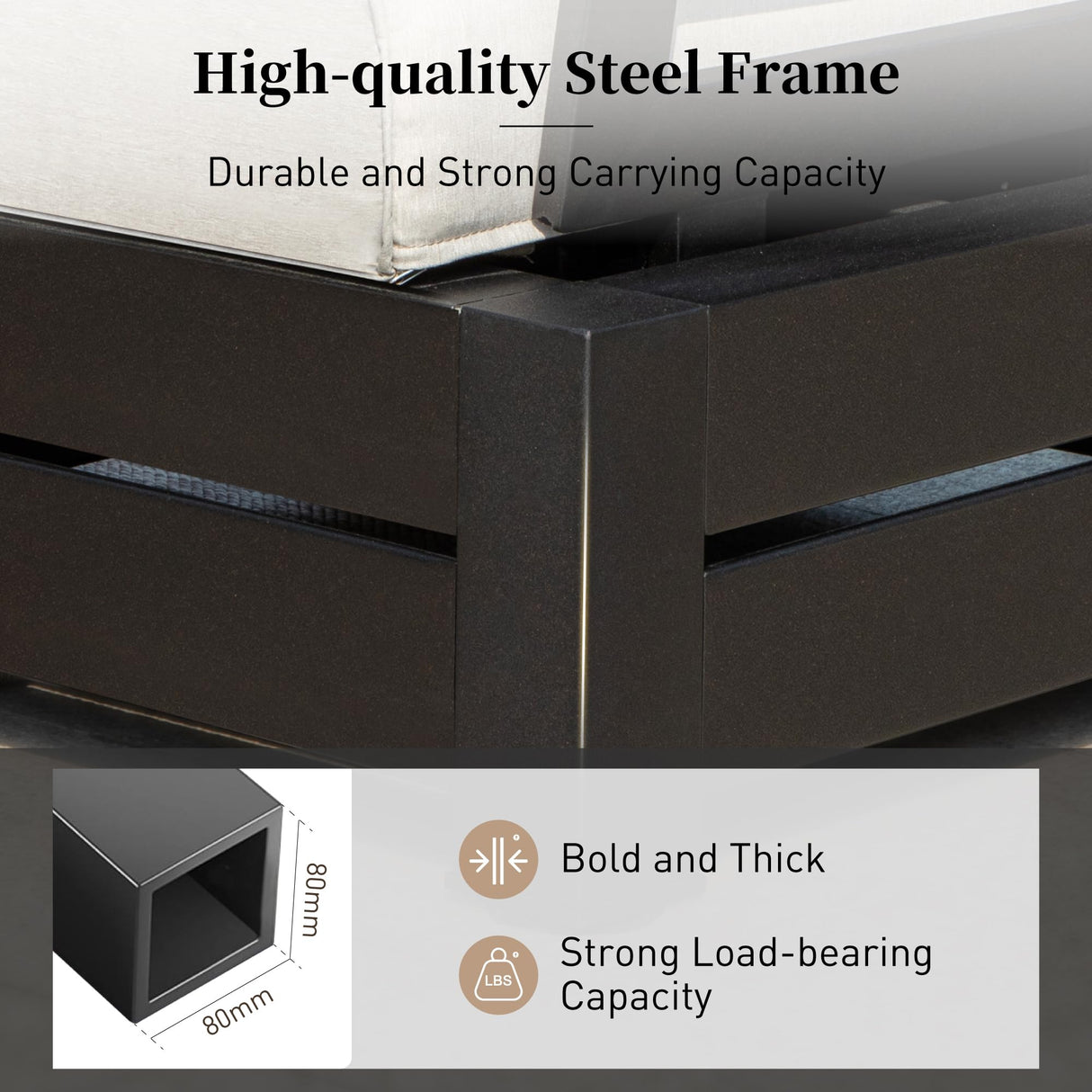 SUNSHINE VALLEY Upgraded 4 Piece Metal Patio Sectional Furniture Set with 5.9" Thick Cushion, Outdoor Furniture Conversation Set with Coffee Table, Patio Modular L Shape Sofa for Backyard Deck Outside SUNSHINE VALLEY