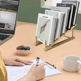 GYSLEOT Book Display Stand Holder, 5-Tier Wooden Book Rack Organizer For Magazines, Tabletop Kids Bookshelf Art Display Shelf For Vendors Craft Trade Shows GYSLEOT