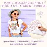 HTVSTD Floral Sublimation Transfer Ink Paper 10 Sheets 12inches * 10inches Watercolor Sublimation Paper Flower Transfer Sheets for Mugs Tumblers DIY HTVSTD