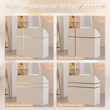 AHB Reception Desk with Counter, Modern Front Table Equipped Lockers & Storage Shelves, 48-inch Checkout Counter with DIY Stripe for Lobbies, Salons, Retail, Home Offices, Reception Room AHB