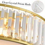 TEENYO Gold Flush Mount Ceiling Light Crystal Ceiling Light Fixtures Modern 4-Light Drum Shade Flush Mount Crystal Ceiling Lighting for Living Room Bedroom, 16-Inch TEENYO