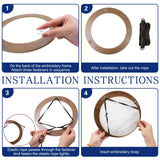 3 Sets Upgraded Wood Embroidery Frames with Bamboo Hoops, 8 Inch Round Embroidery Display Frame for Finished Cross Stitch and DIY Art Craft Sewing Ornaments (Easier to Install) JoyHuaTrade