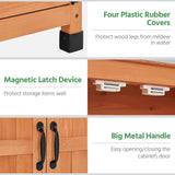 Yaheetech Garden Potting Bench Table - Outdoor Garden Patio Wooden Storage Cabinet & Solid Wood Planting Work Bench with Large Space Storage & Metal-Plated Tabletop, Brown Yaheetech